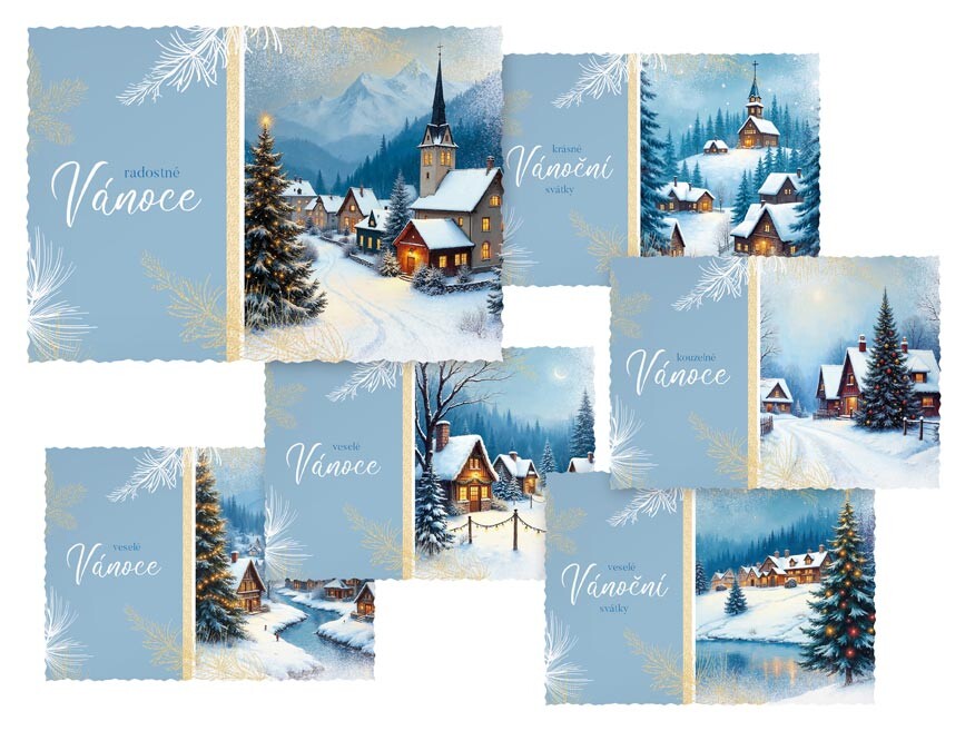 MFP 1240886 Pohlednice vánoční 181 E výsek+UV+glitr