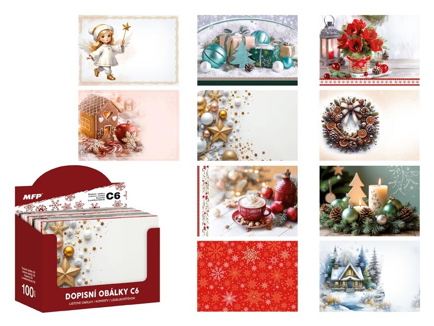 MFP 5550381 Dopisní obálka C6 170g/m2 vánoční (mix)