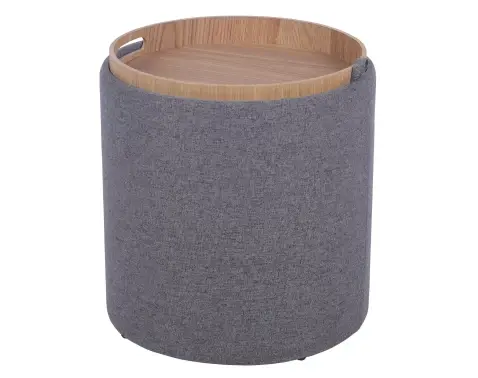 Taburet měnitelný na odkládací stolek Turner, středně šedá látka