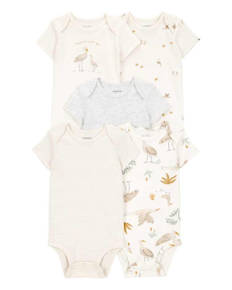 CARTER'S Body krátký rukáv Bird prints 5ks NB, vel. 56