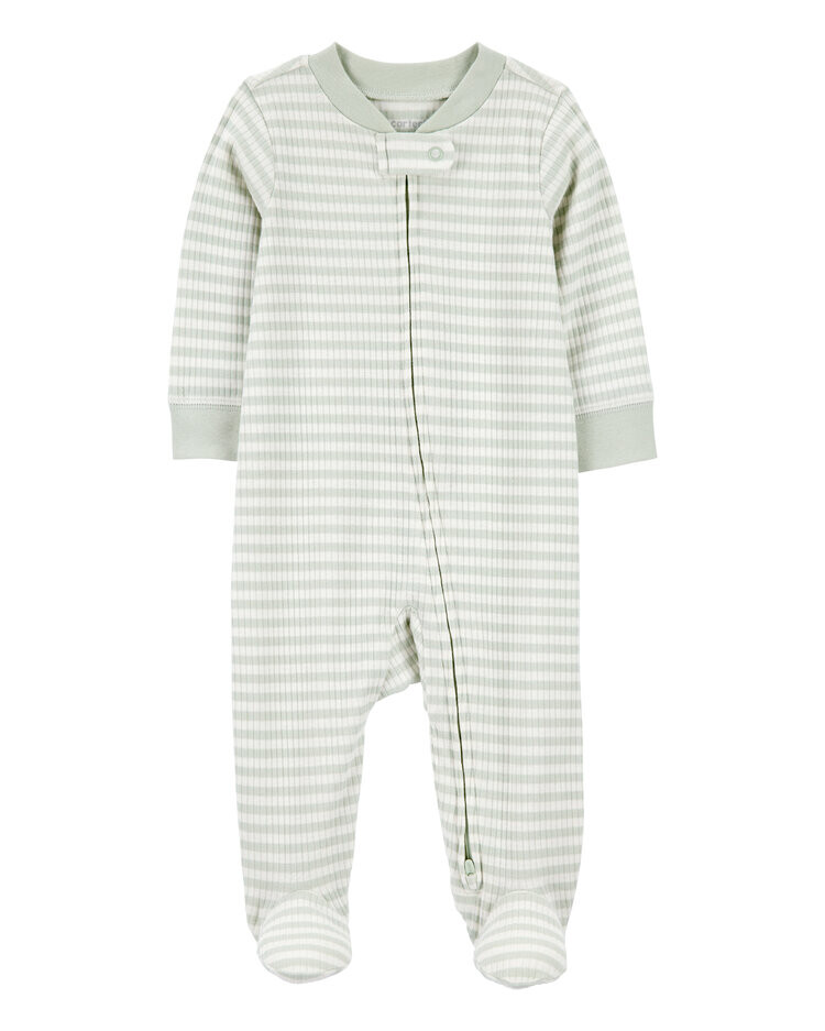 CARTER'S Overal na zips Sleep&Play Green/White kluk 3m/ vel.62