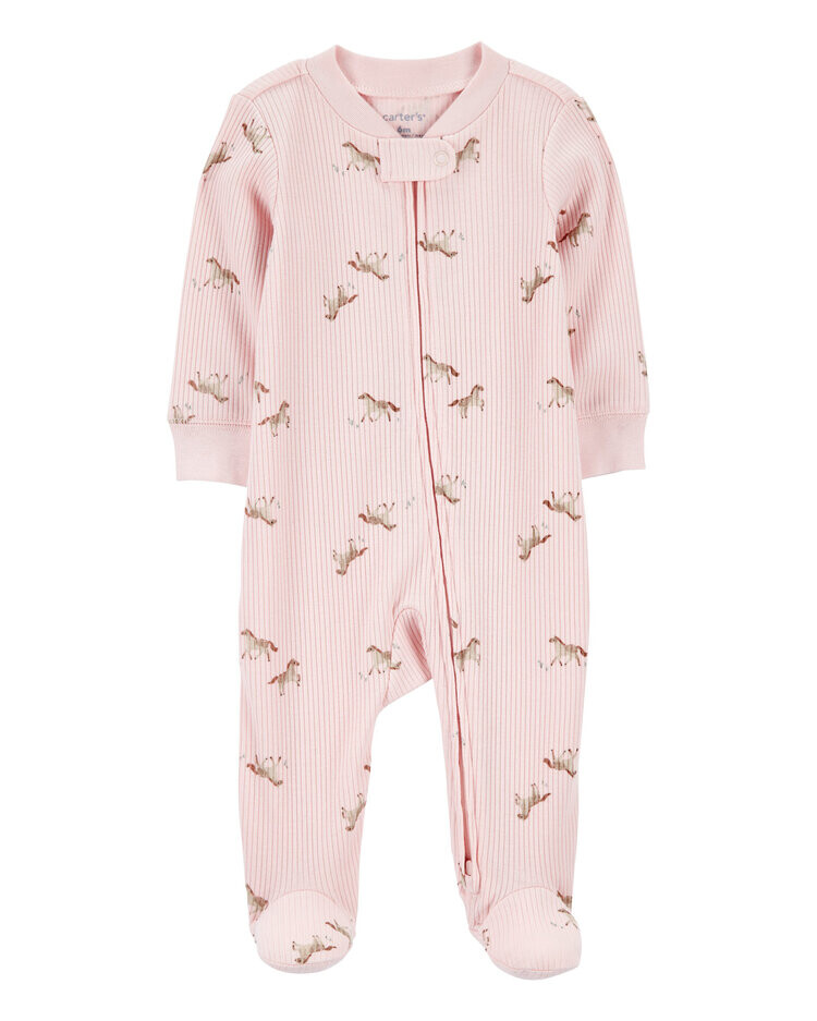 CARTER'S Overal na zips Sleep&Play Pink Horse print holka NB/ vel.56