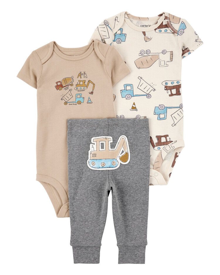 CARTER'S Set 3dílný body kr. rukáv 2ks, kalhoty Art pocket kluk 12m/ vel.80