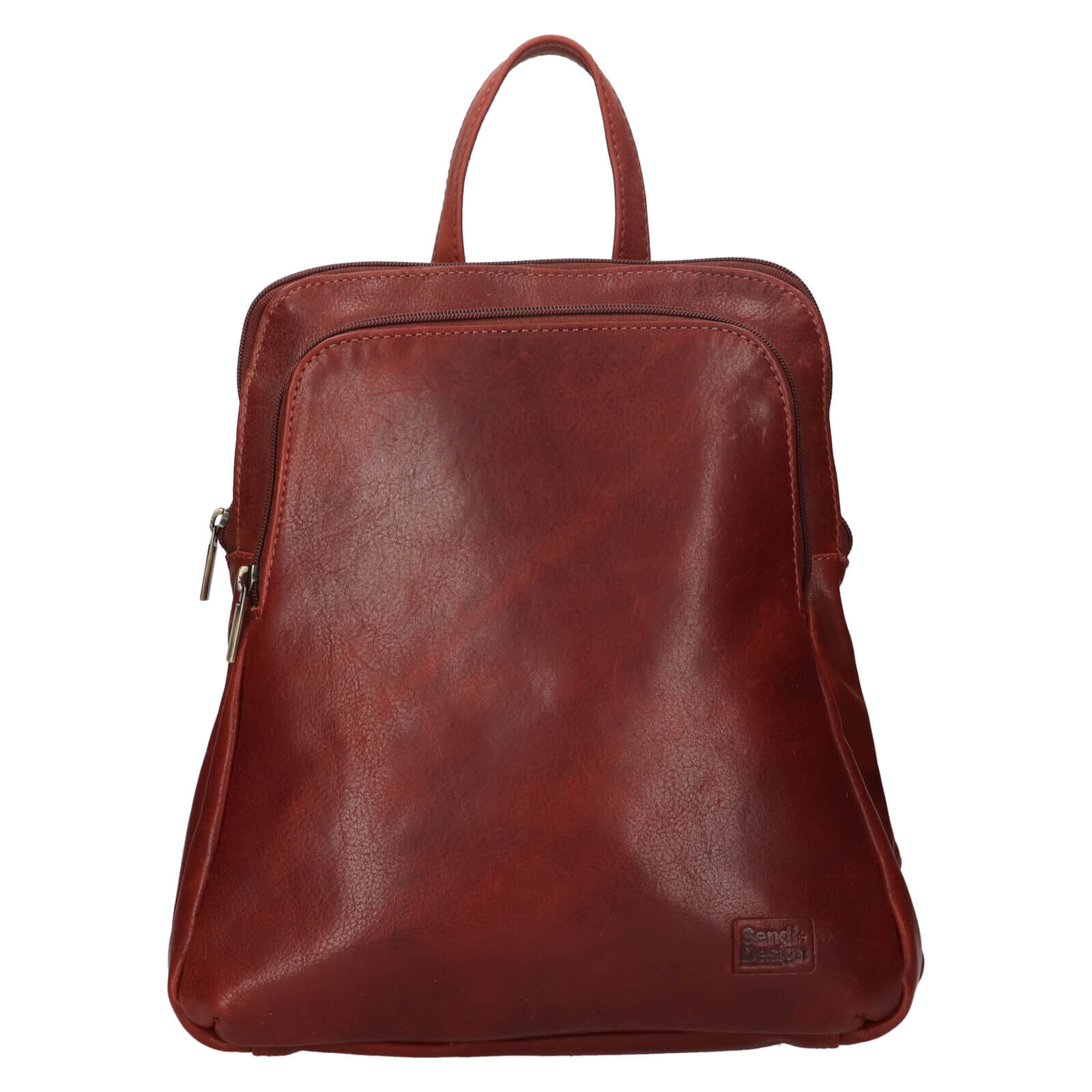 Kožený dámský batoh SendiDesign Tinna - koňak