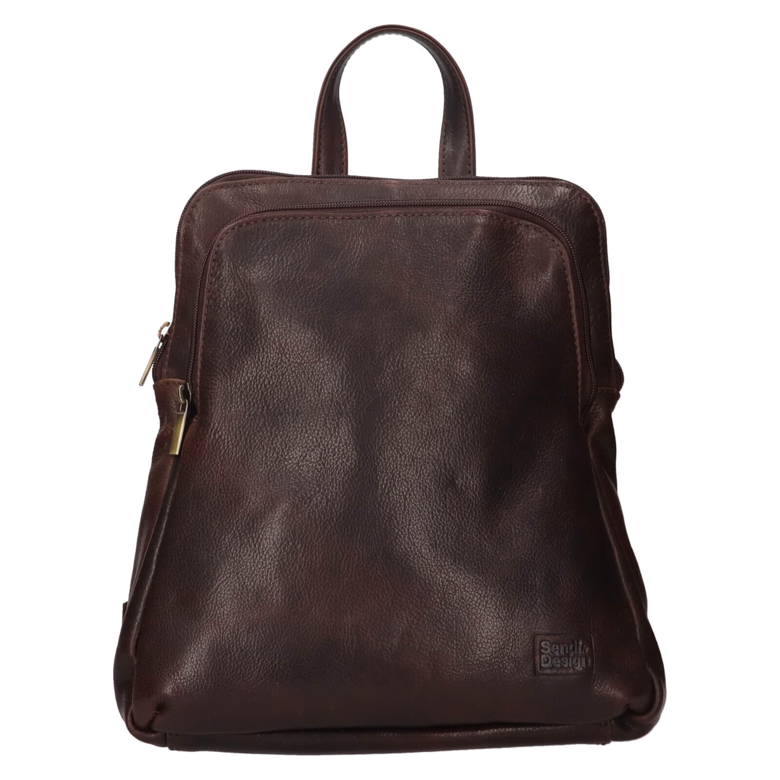 Kožený dámský batoh SendiDesign Tinna - hnědá