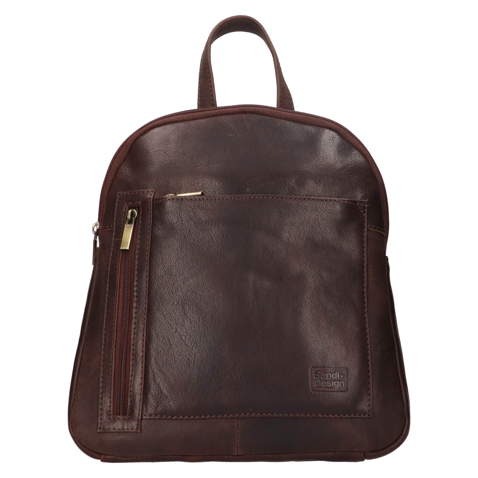 Kožený dámský batoh SendiDesign Karla - hnědá