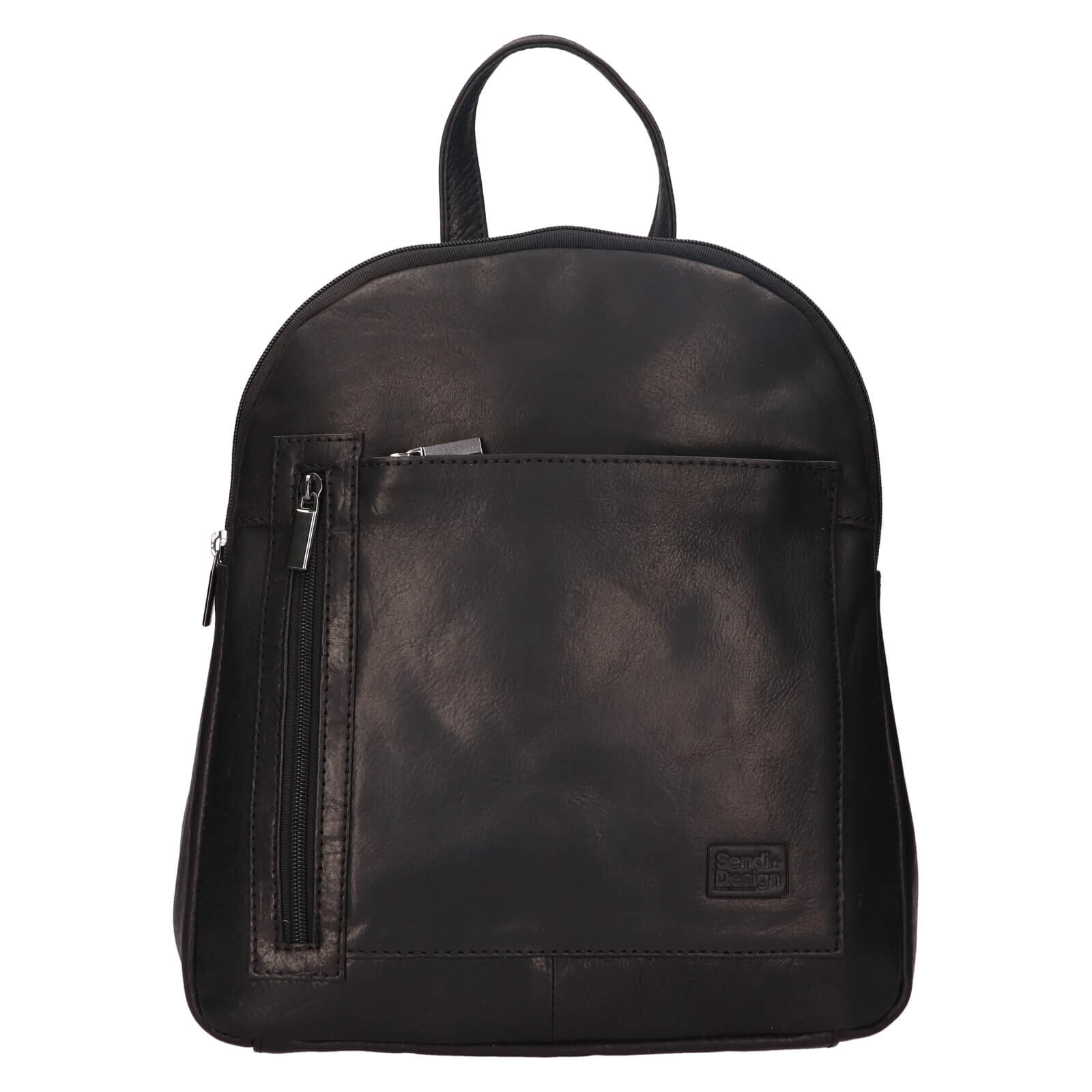 Kožený dámský batoh SendiDesign Karla - černá