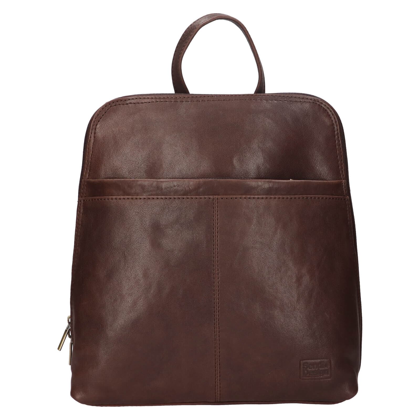 Kožený dámský batoh SendiDesign Valeria - hnědá