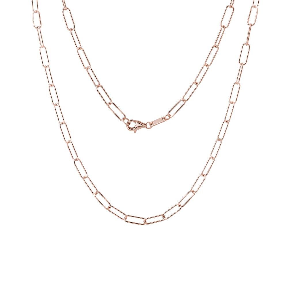 Řetízek typu Paperclip v růžovém zlatě v délce 50 cm KLENOTA