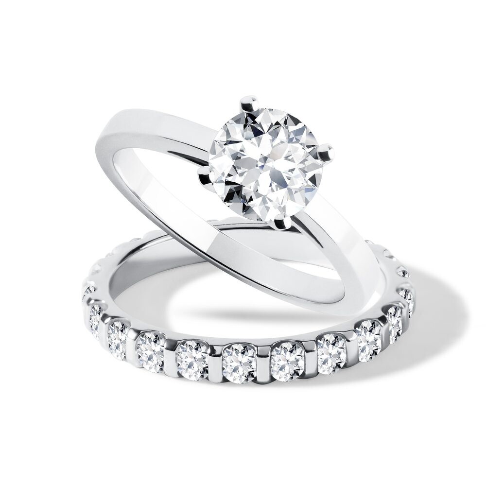 Luxusní souprava s diamanty v bílém zlatě KLENOTA