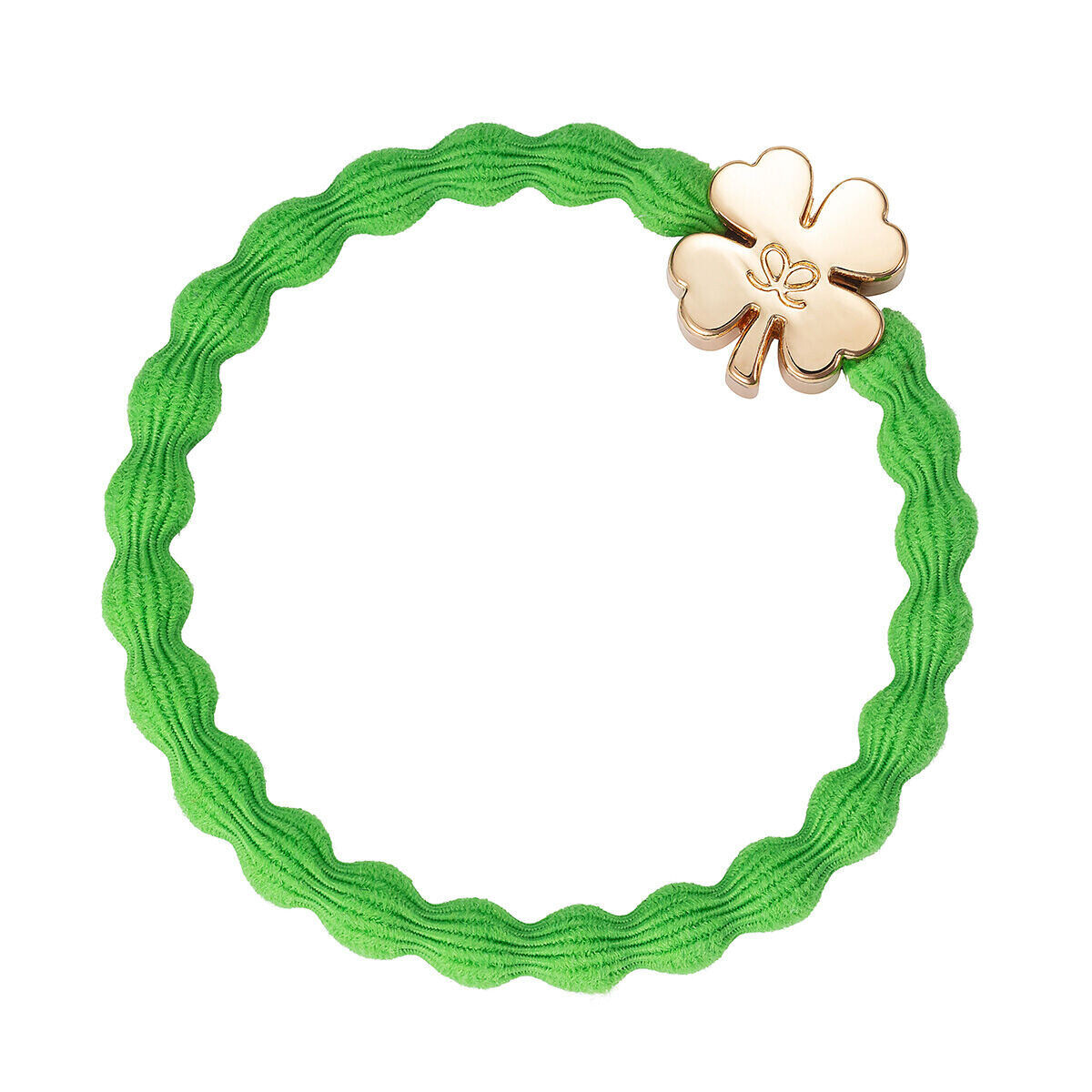 By Eloise London Gold Clover Leaf Apple Green náramek / gumička do vlasů odstín apple green pro ženy