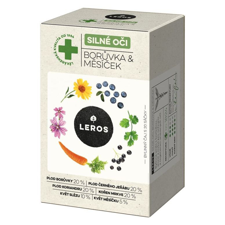 LEROS Silné oči borůvka & měsíček 20 sáčků, poškozený obal