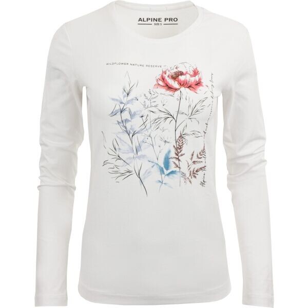 ALPINE PRO SFERA Dámské triko s dlouhými rukávy, bílá, velikost