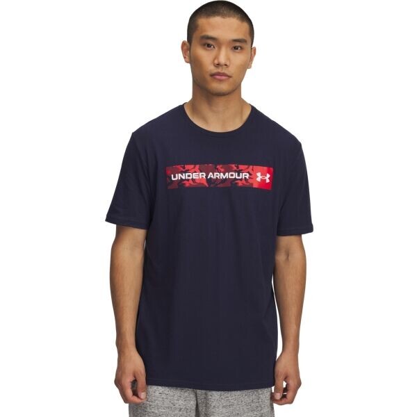 Under Armour CAMO CHEST STRIPE Pánské triko, tmavě modrá, velikost L