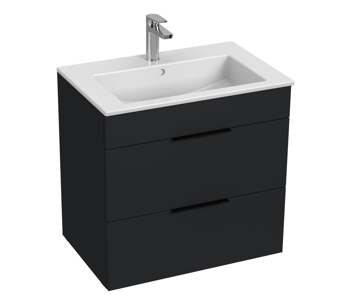 JIKA JIKA H4536021763521 - Koupelnová skříňka s umyvadlem CUBE 60,7x65 cm černá