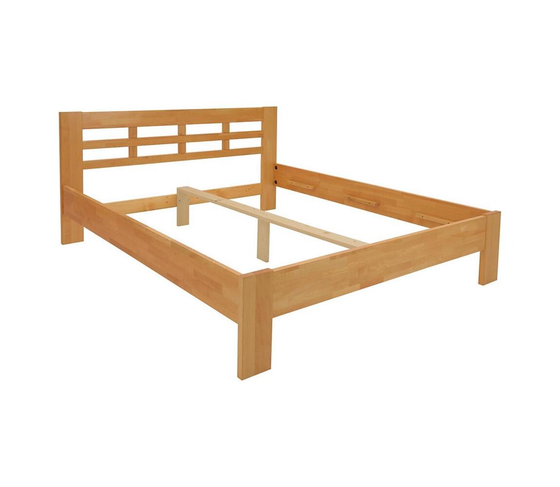 Dvojlůžková postel z masivu ANGELA 180x200 cm ořech světlý