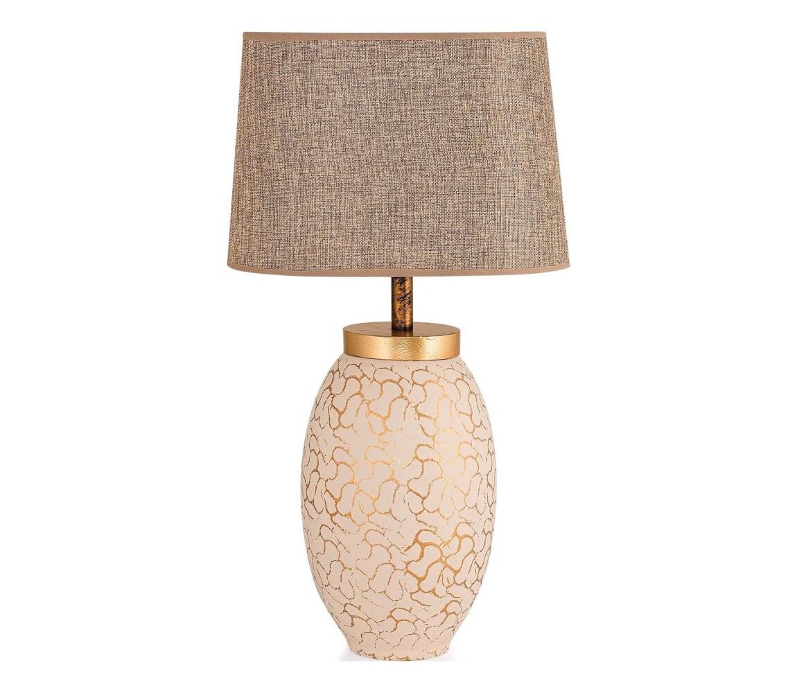 Stolní lampa 1xE27/40W/230V béžová/zlatá