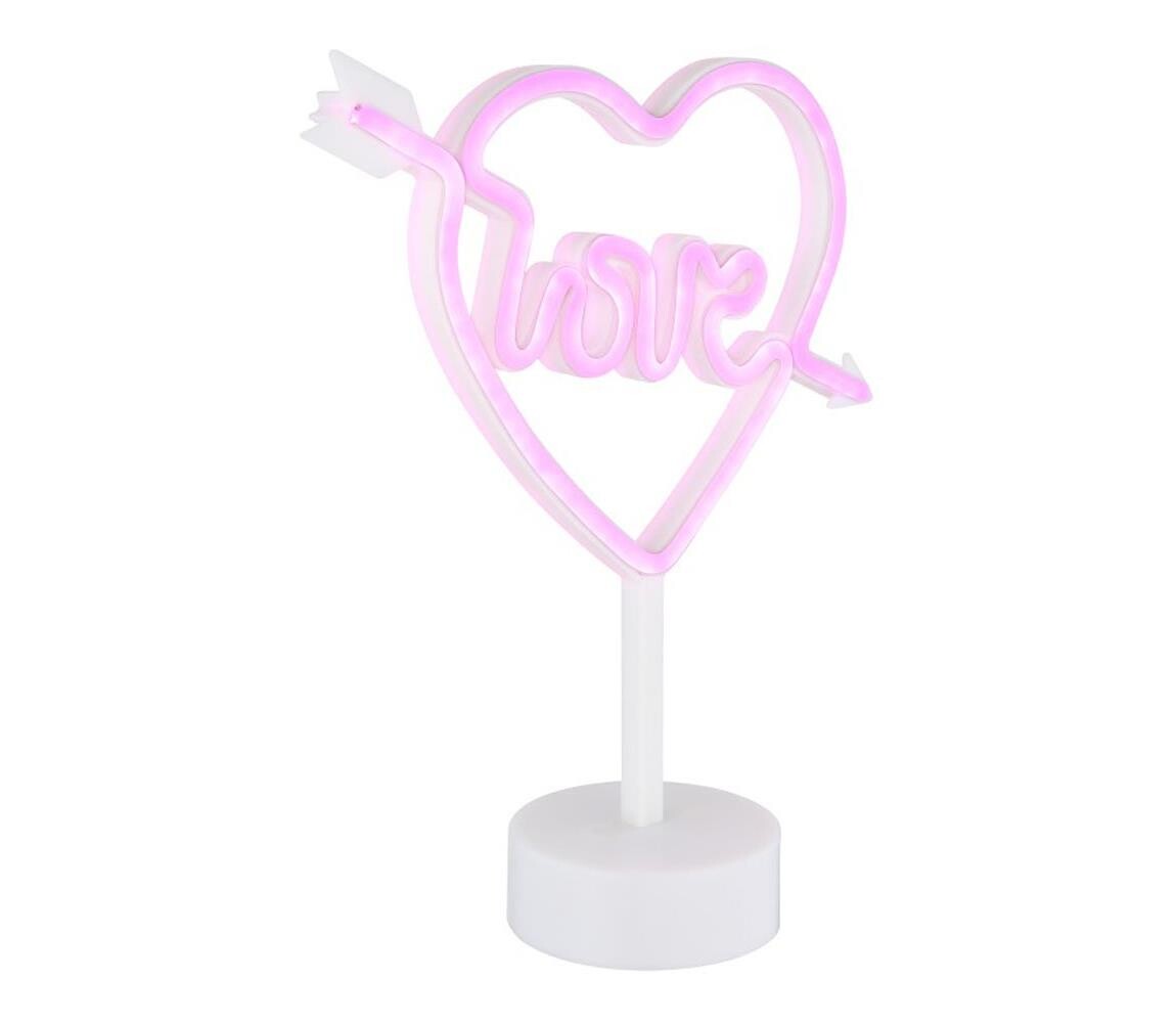 Globo Globo 28066 - LED Neonová stolní dekorace ARMOR LED/2W/3xAA srdce