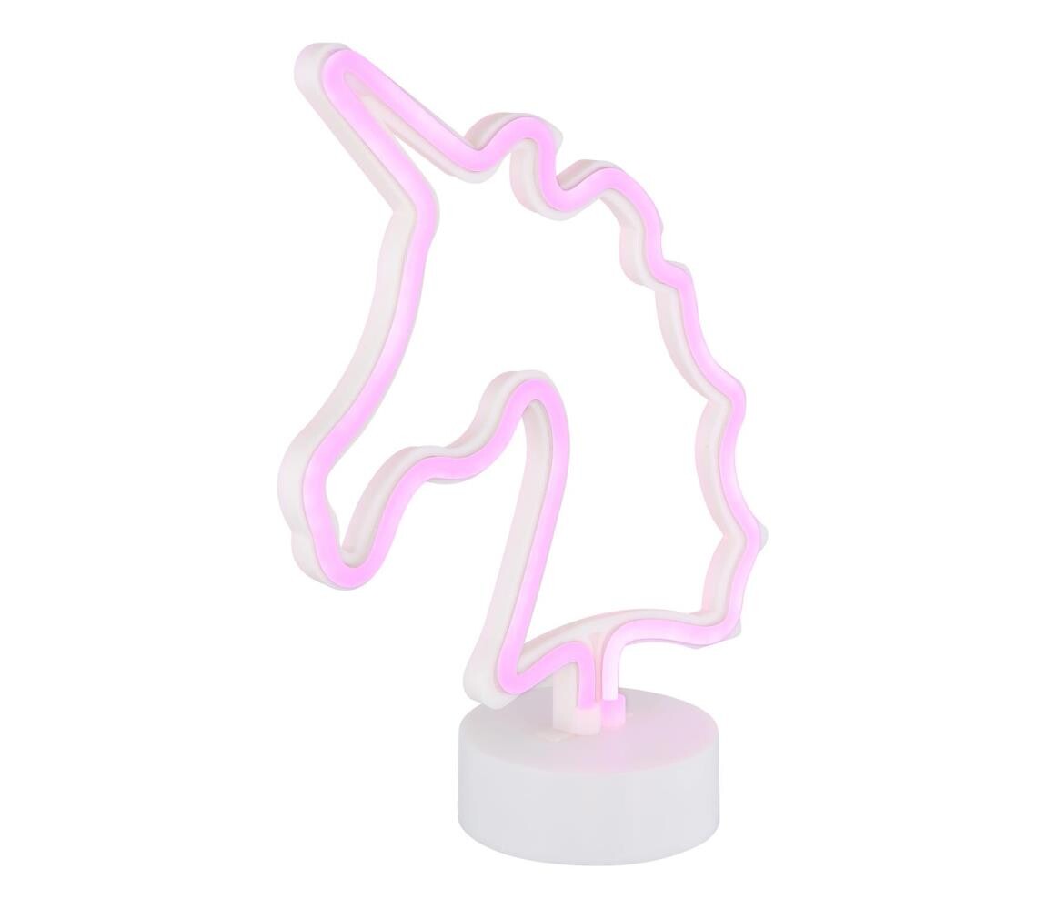 Globo Globo 28065 - LED Neonová stolní dekorace UNICORN II LED/2W/3xAA jednorožec