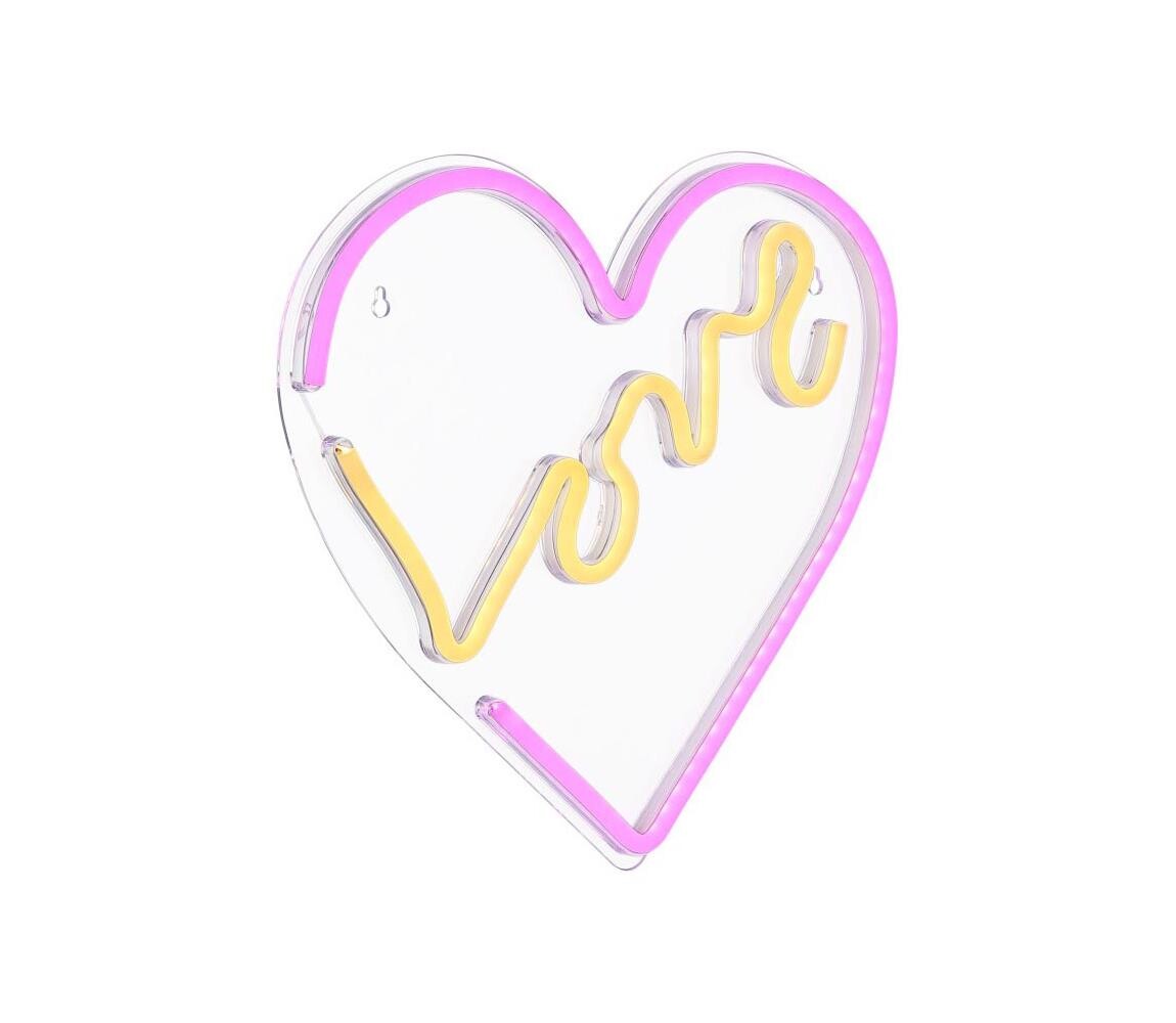 Globo Globo 28055 - LED Neonová nástěnná dekorace RAINY LED/3W/USB srdce