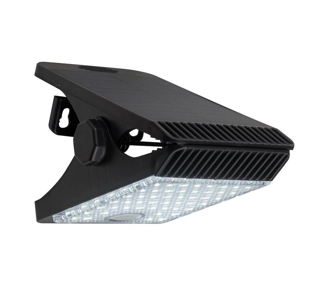 LED Solární svítidlo se senzorem CLIPS LED/4W/1200 mAh 3,7V IP44 černá