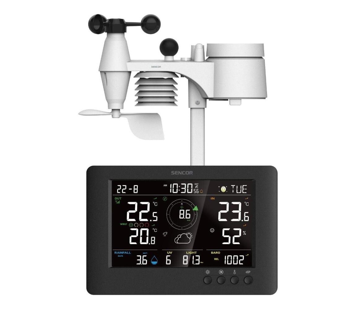 Sencor Sencor - Profesionální meteostanice s LCD displejem a budíkem 5V/1xCR2032 + 3xAA