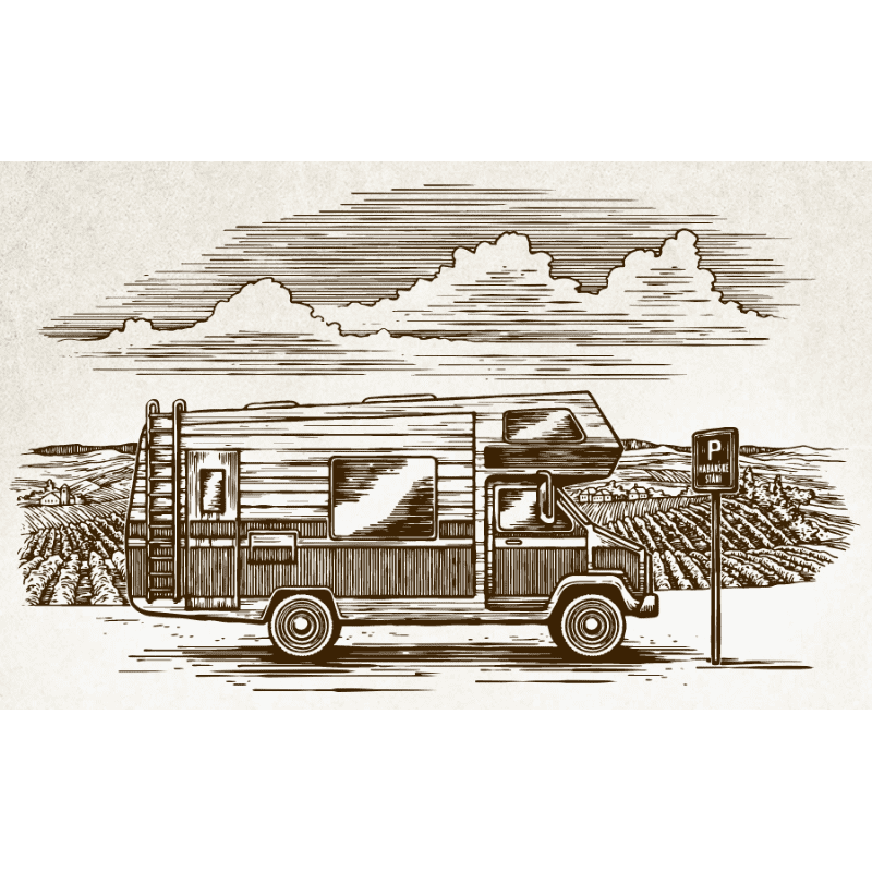 Habánské karavanové stání poukaz na parkování