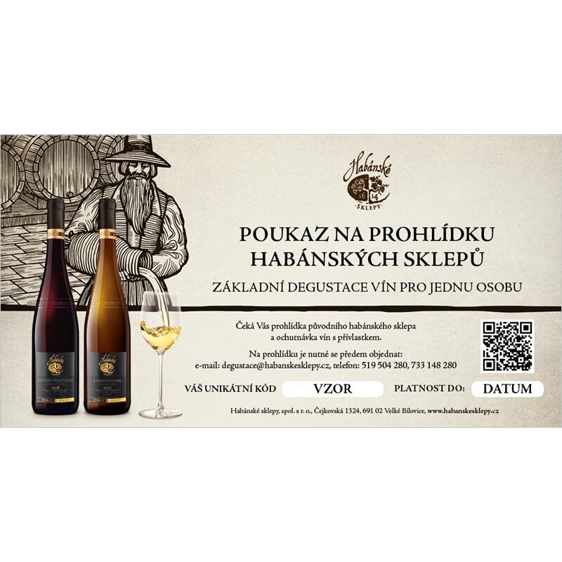 Prohlídka Habánských sklepů se základní degustací - tištěná poukázka