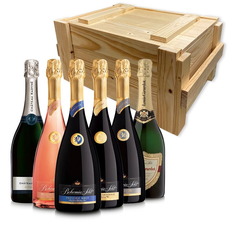 Balíček nejlepších sektů BOHEMIA SEKTu v luxusním dřevěném boxu