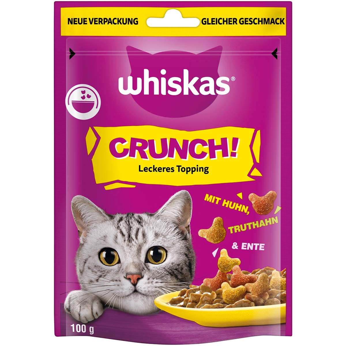 Whiskas Crunch s kuřecím, krůtím a kachním masem - 6 x 100 g