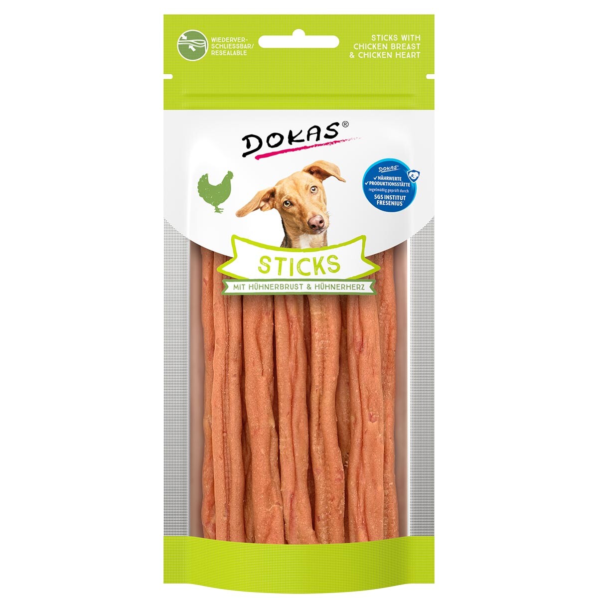 Dokas Sticks - s kuřecími prsy a srdíčky (60 g)