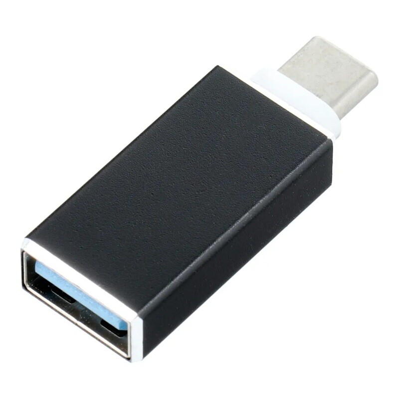 Redukce USB-C na USB-A adapter OTG pevný krátký černý
