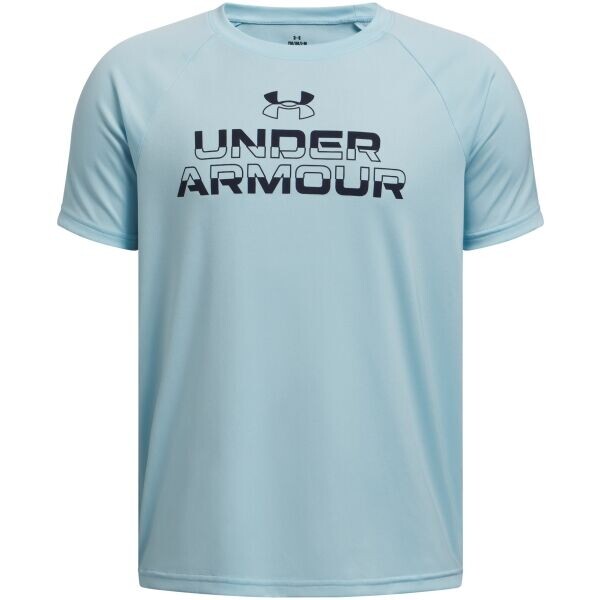 Under Armour SPLIT WORDMARK Chlapecké triko, světle modrá, velikost S