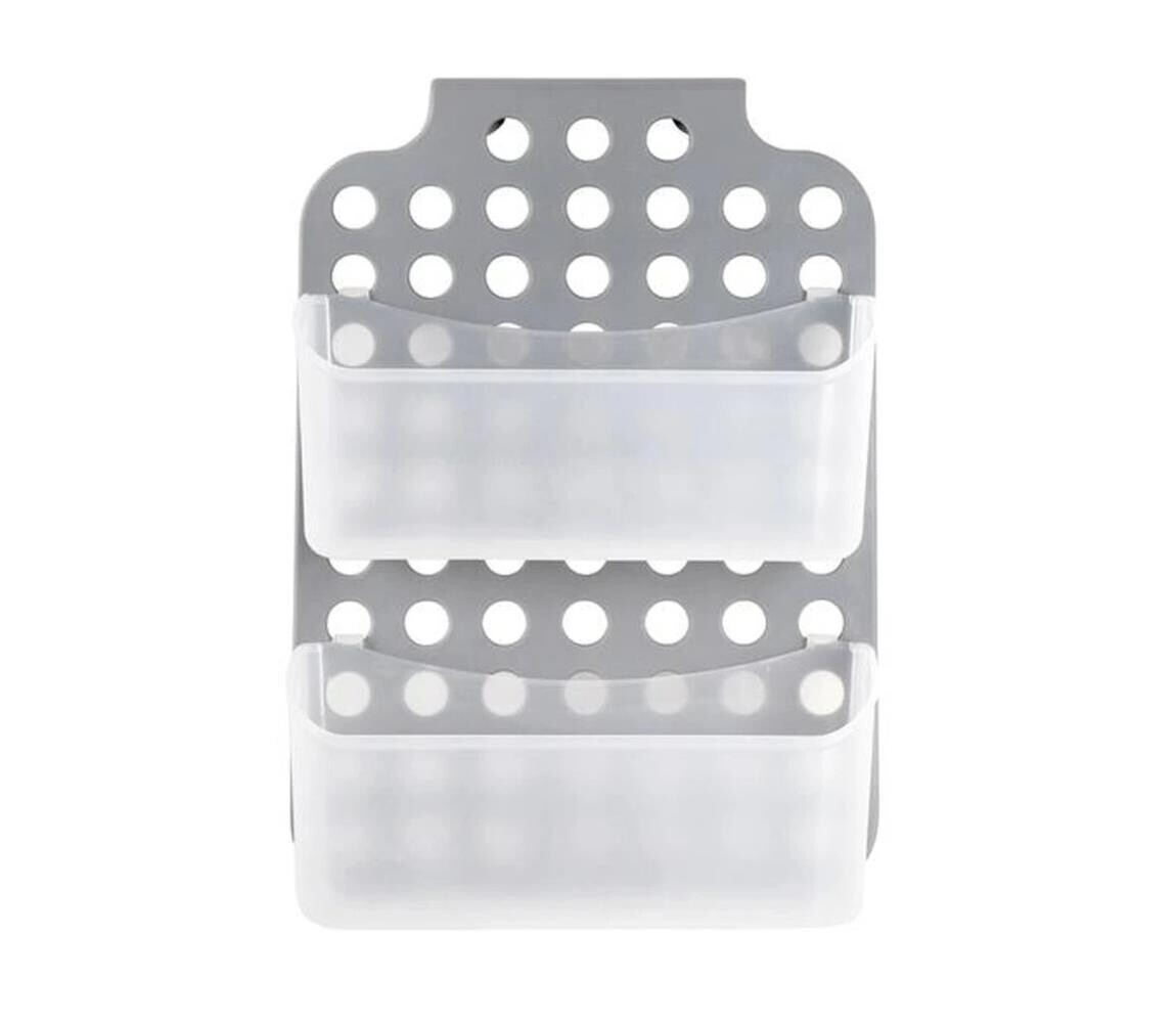 UTC Dvoupatrová závěsná police do sprchy 12x35,5 cm šedá/bílá