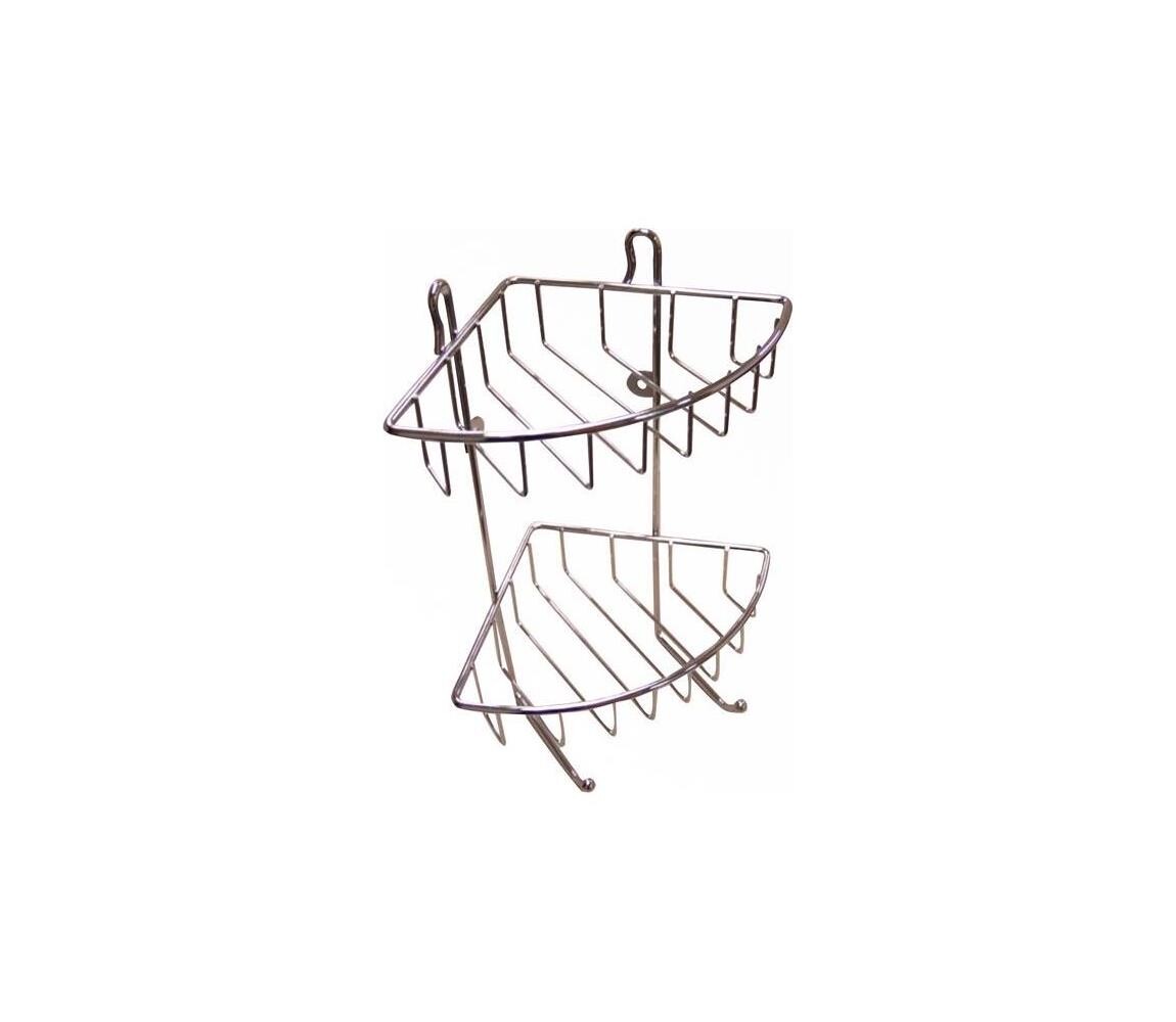 UTC Dvoupatrová nástěnná police do sprchy 22,5x30 cm lesklý chrom