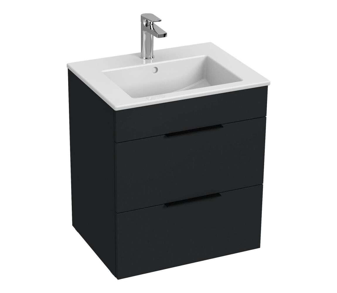 JIKA JIKA H4536121763521 - Koupelnová skříňka s umyvadlem CUBE 60,7x55 cm černá