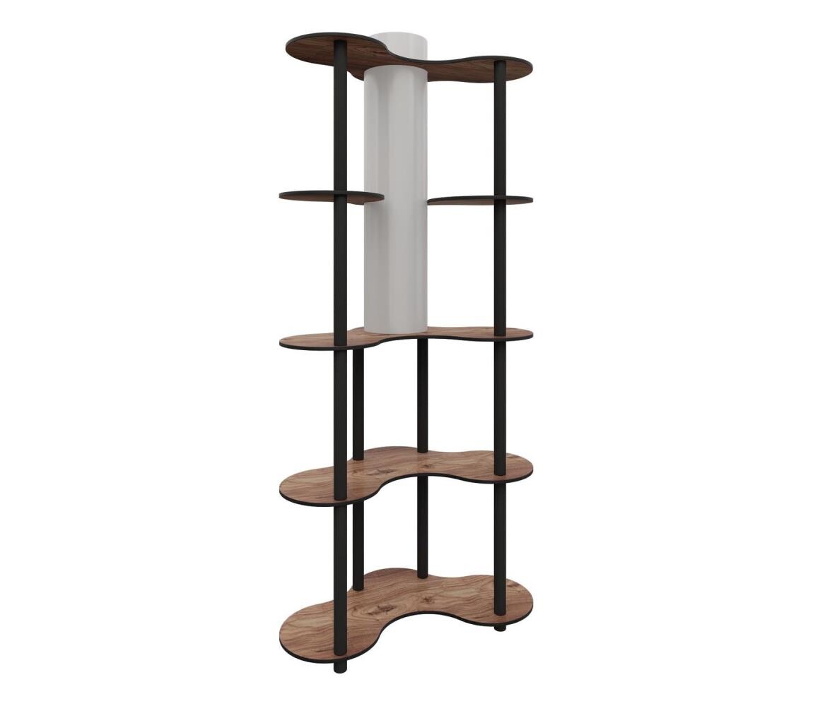 Stojací lampa s poličkami 1xE27/40W/230V 150 cm černá/hnědá