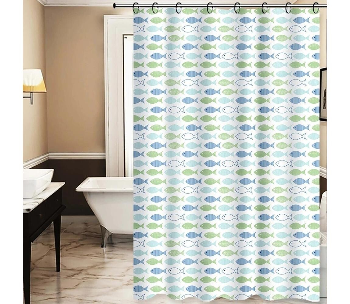 UTC Sprchový závěs TORO PREMIUM 178x199 cm modrá/zelená