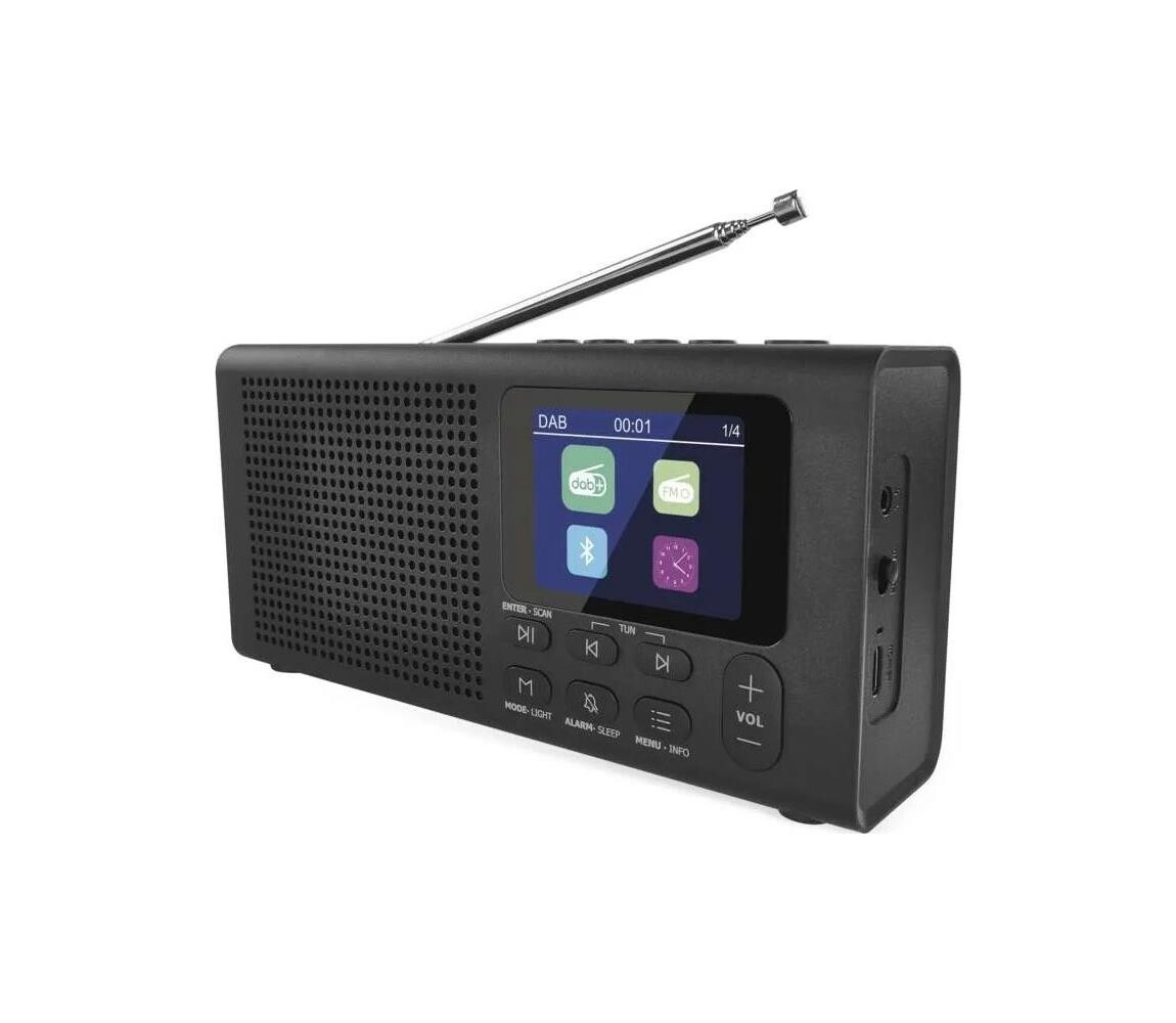 Rádio DAB DAB+ FM 3W/5V/4xAA černá