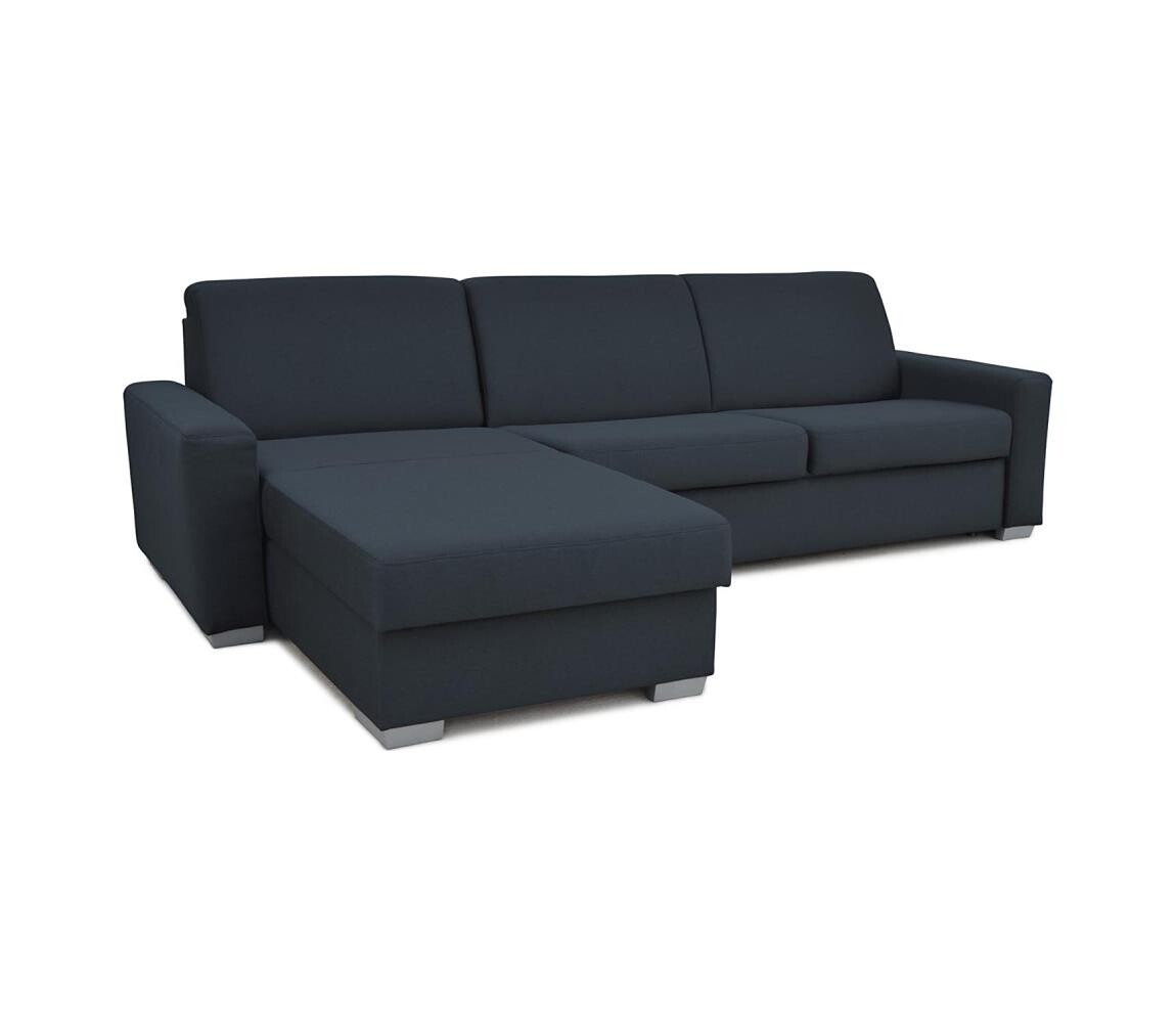 GKT Rozkl. rohová sed. souprava na každod. spaní s úlož. prost. do L LEKA lv. modrá