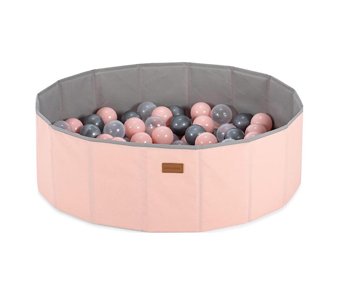 Dětský suchý bazén s míčky pr. 80 cm růžová/šedá