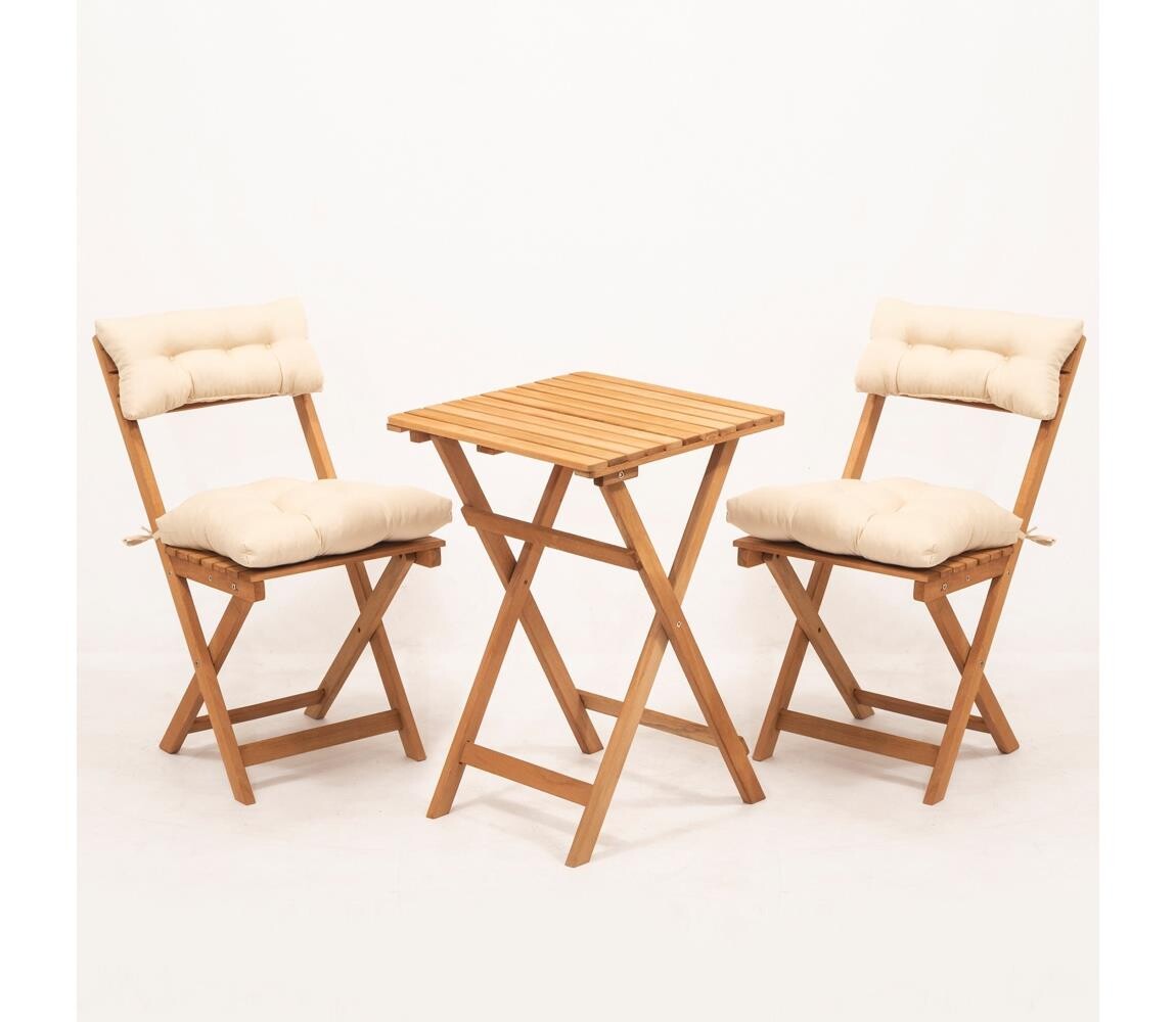 Balkónový set s polštářky buk