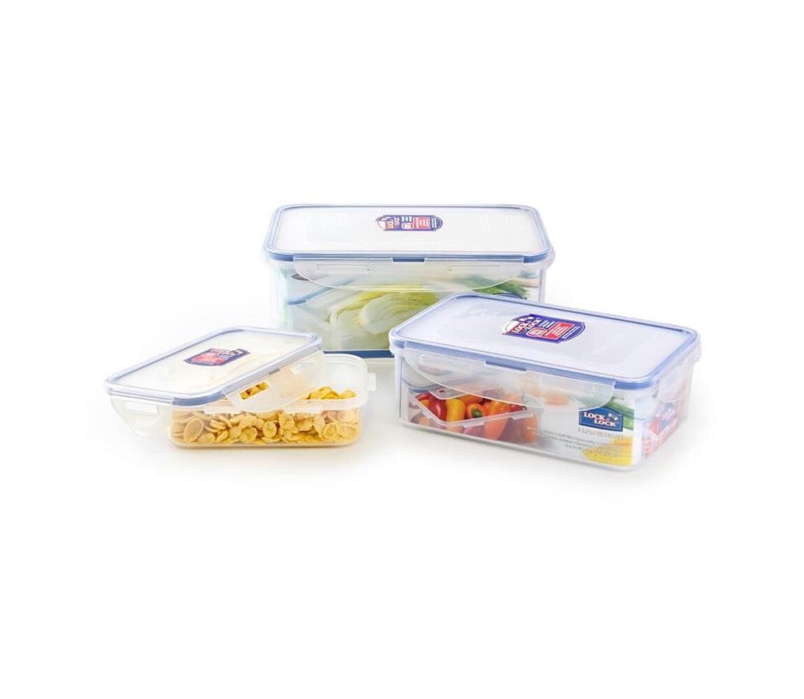 UTC SADA 3x Dóza na potraviny LOCK modrá/čirá