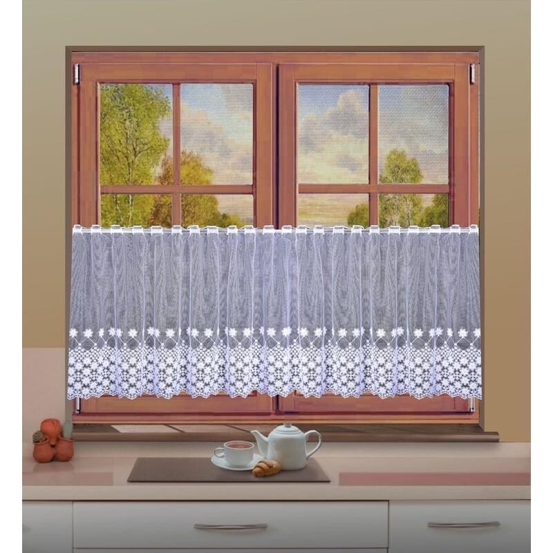 Záclona v metráži, Eliška drapérka, bílá 40 cm