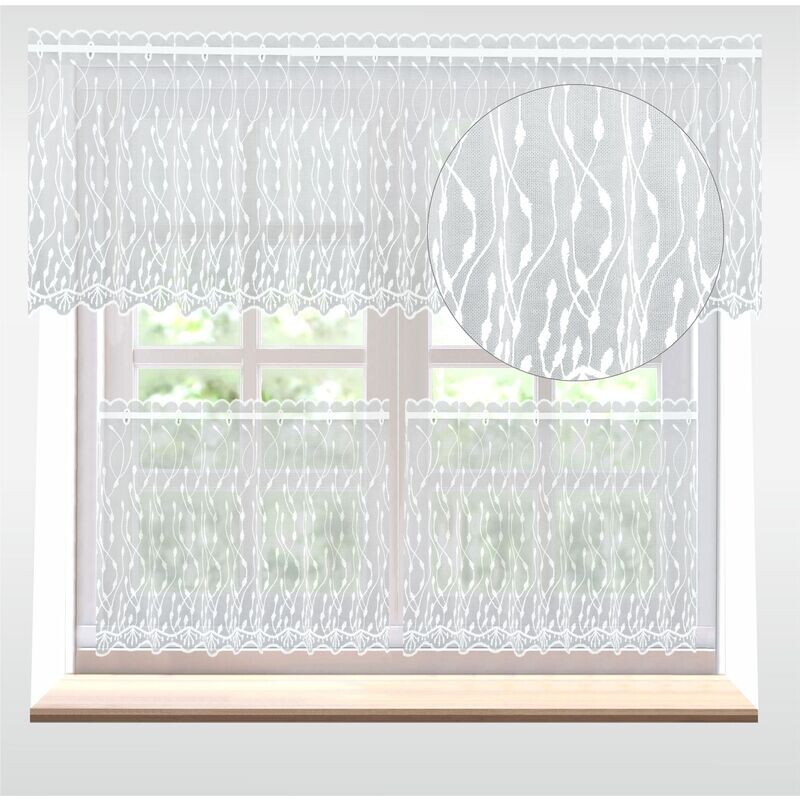 Záclona markizeta, Luka vitrážka metráž, bílá 40 cm
