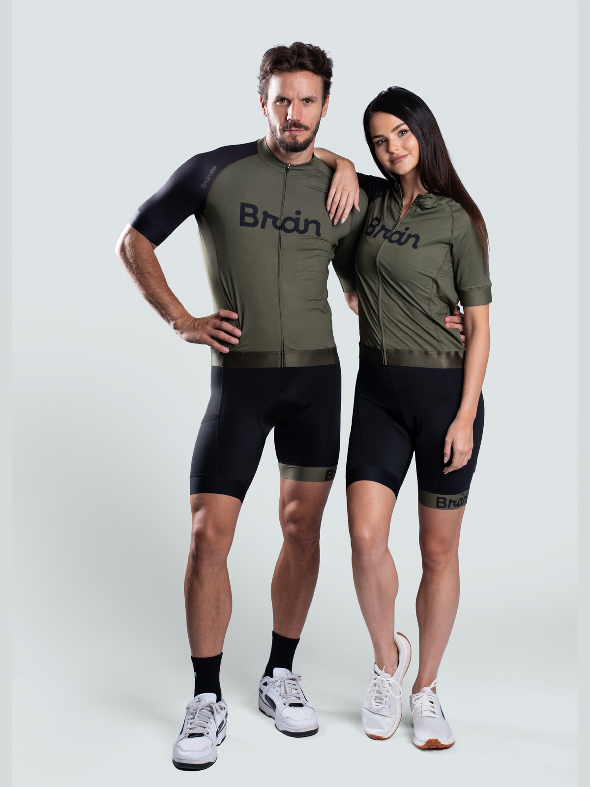 BrainMax BRAIN cyklistický set, dres a kraťasy, zelený Velikost: XL