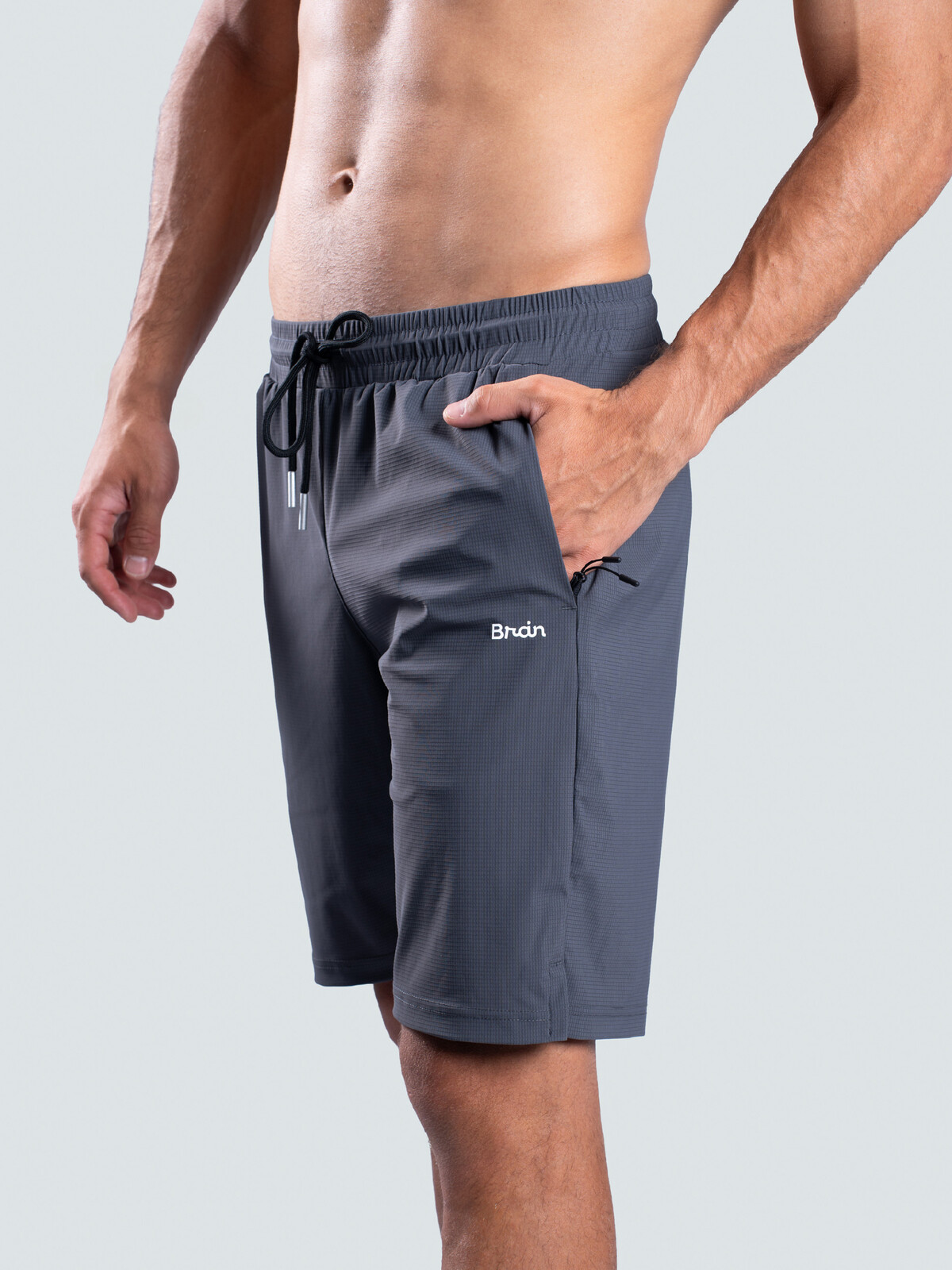 BrainMax Brain pánské sportovní kraťasy, šedá Velikost: XL