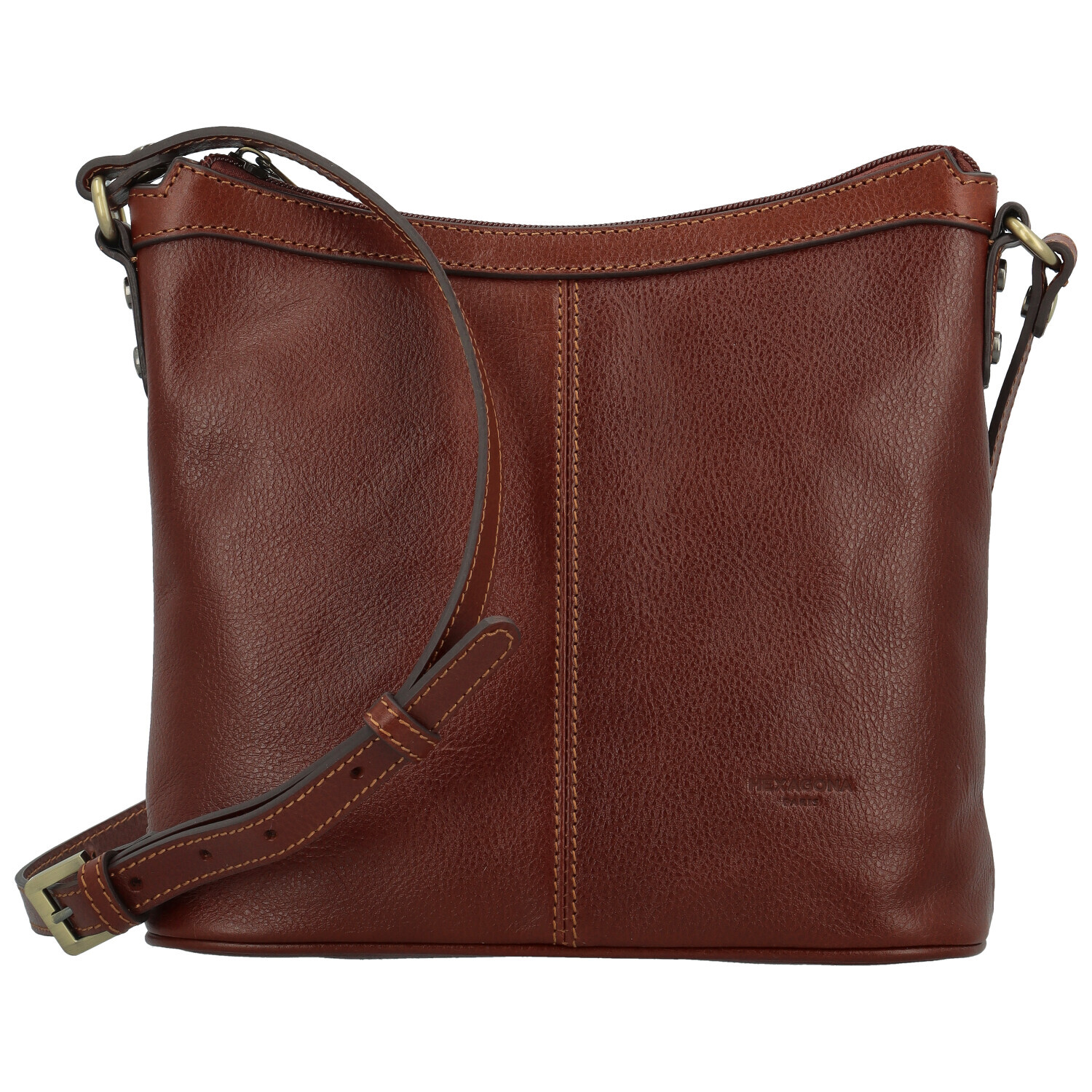 Dámská kožená crossbody kabelka hnědá - Hexagona Karmen hnědá