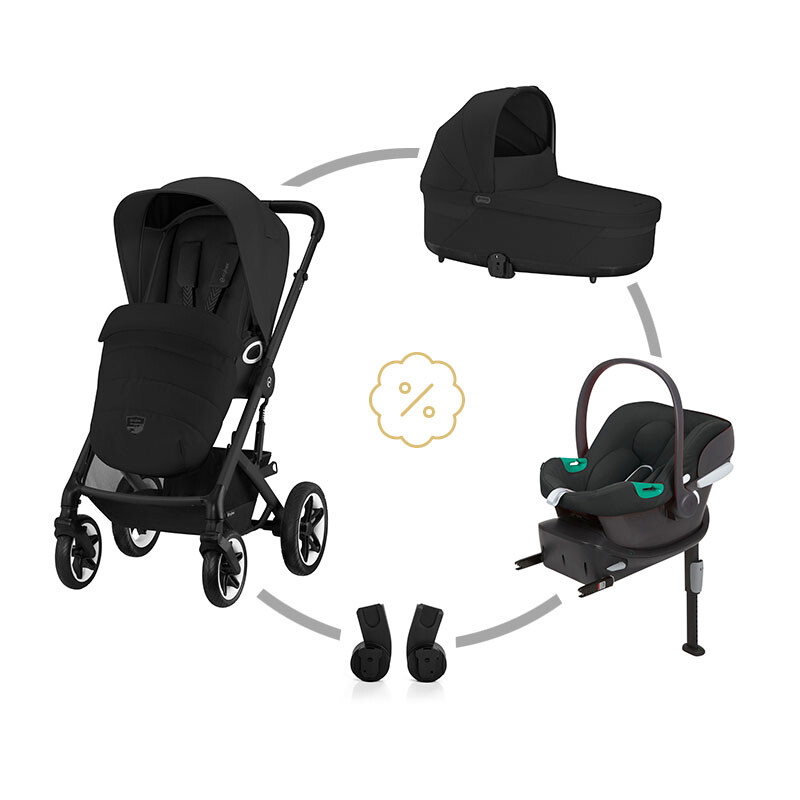 Cybex SET TALOS S LUX + korba + adaptéry + autosedačka + základna MOON BLACK 2025