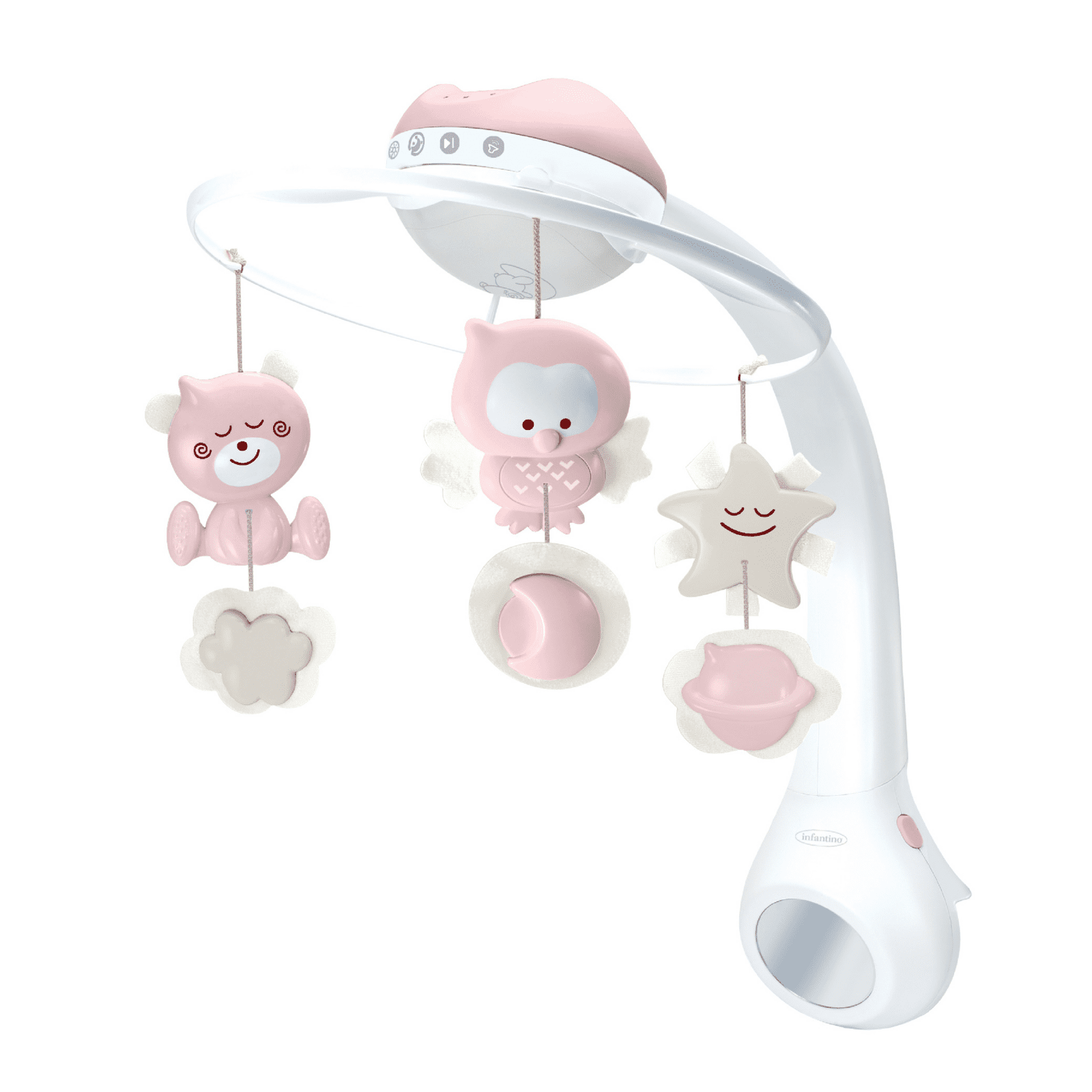 Infantino Hudební kolotoč s projekcí 3v1 Dusty Pink